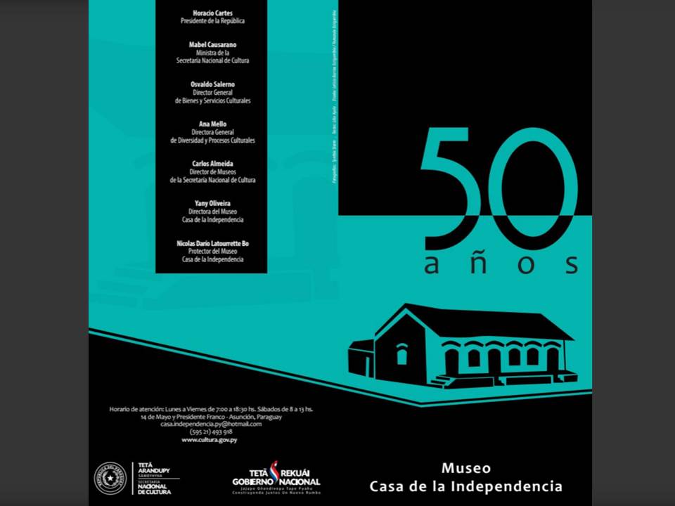 Tríptico Museo Casa de la Independencia 50 años imagen