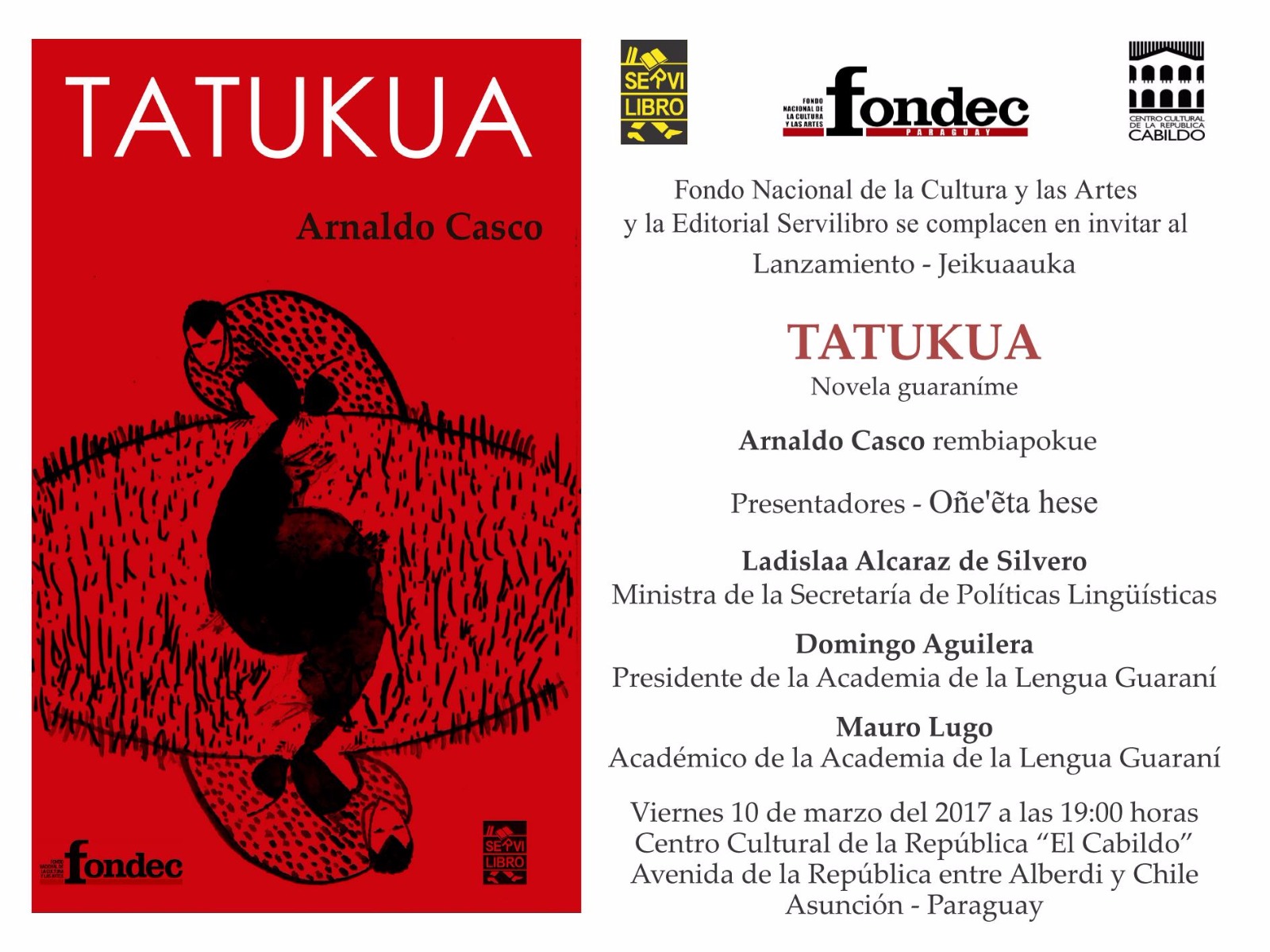 PRESENTARÁN NOVELA ESCRITA EN GUARANÍ “TATUKUA” imagen