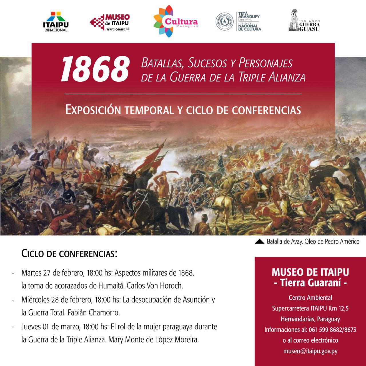 Inician ciclo de charlas de las Batallas de 1868 en el Museo de la Tierra Guaraní imagen
