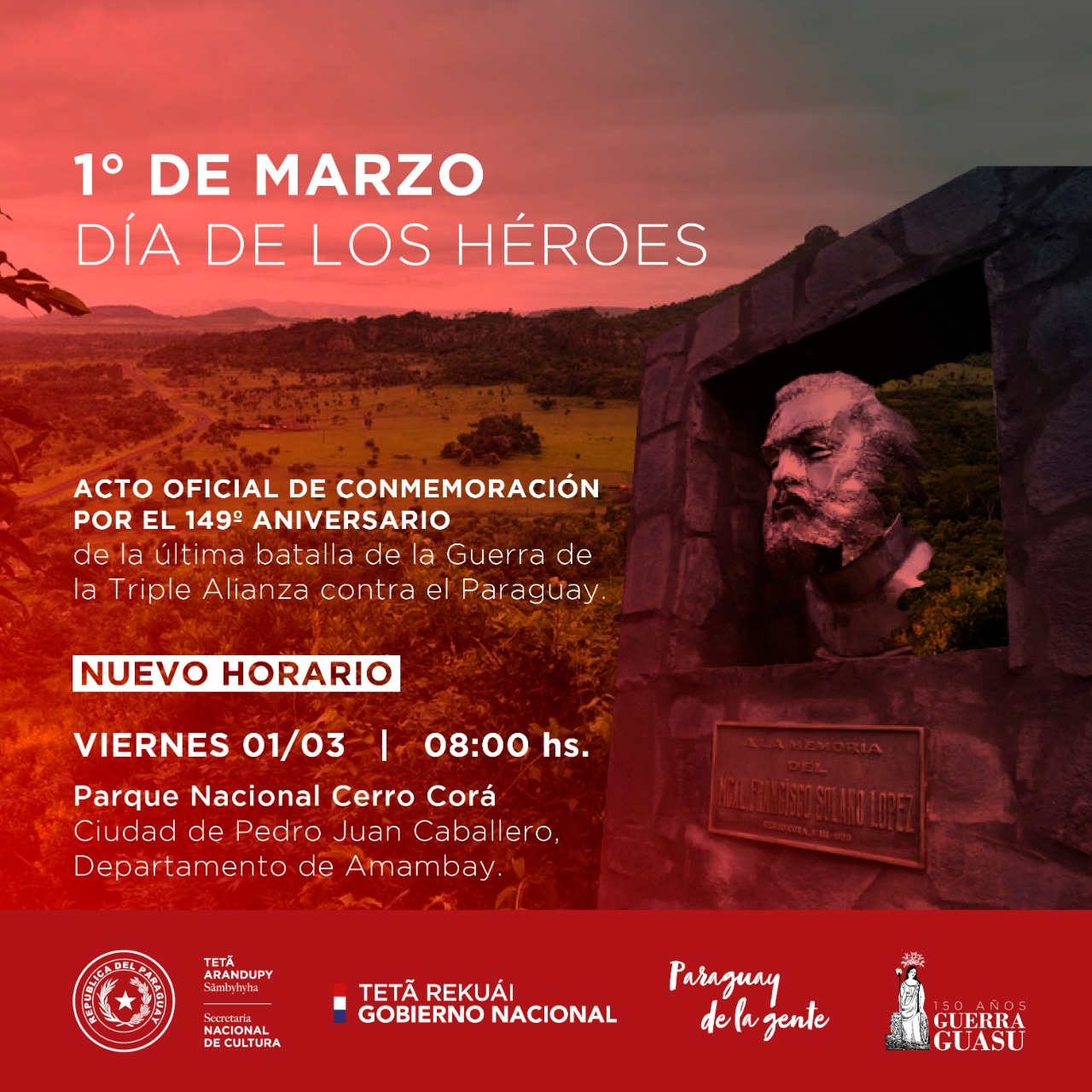 Conmemorarán en Cerro Corá el Día de los Héroes imagen