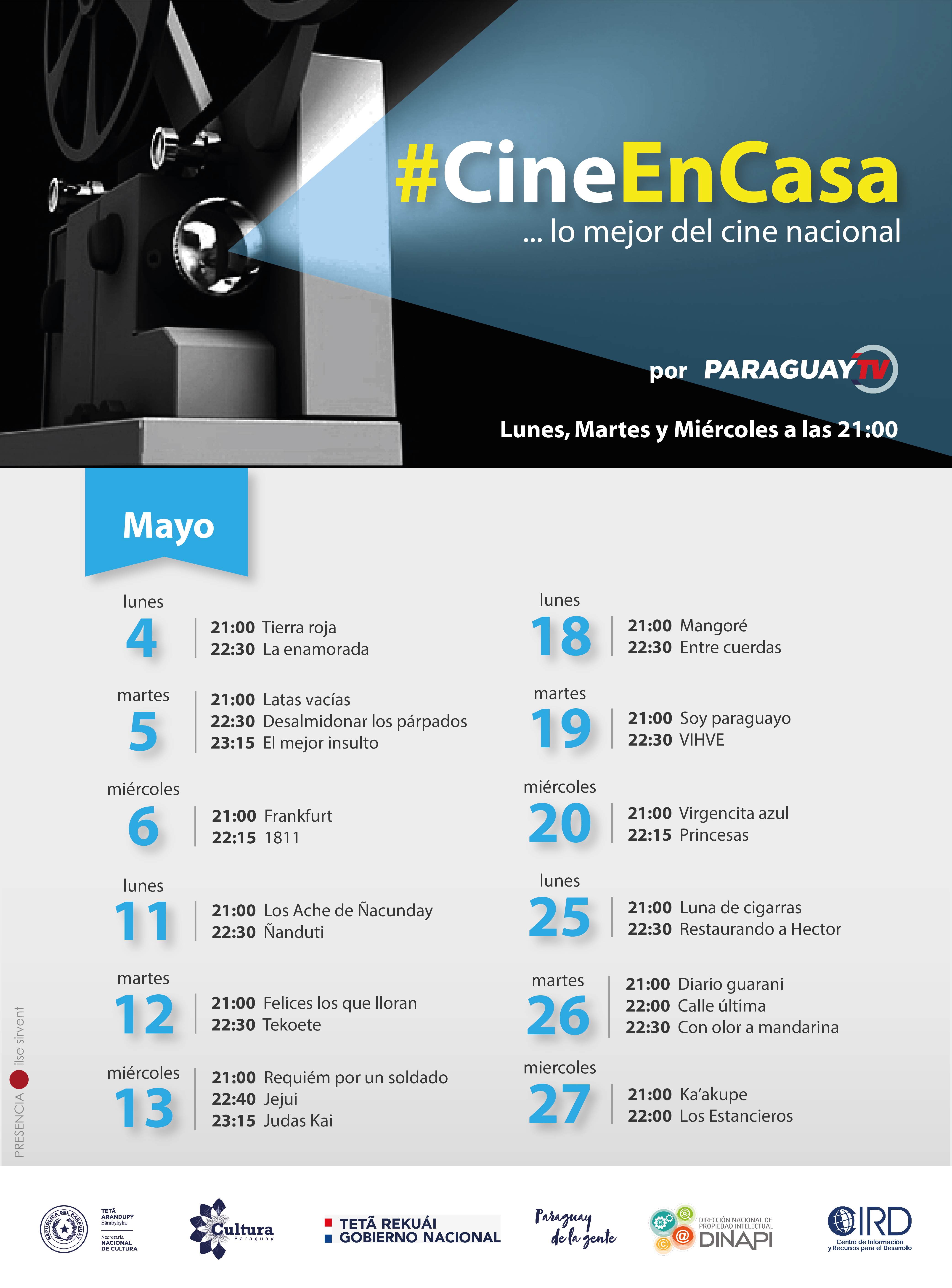 Continúa el Festival “Cine en Casa” en el marco de las medidas de contingencia implementadas por la SNC ante el COVID19 imagen