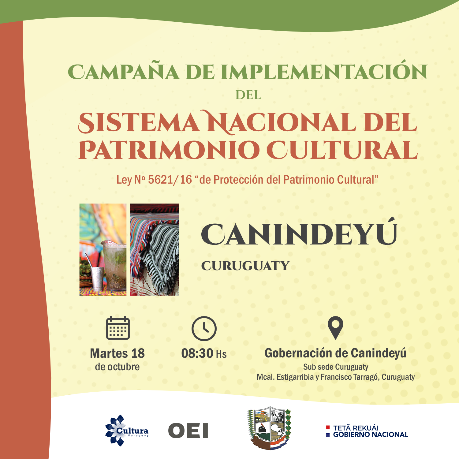 Canindeyú conformará su Consejo de Patrimonio Cultural en el marco de la Campaña de implementación del SISNAP imagen